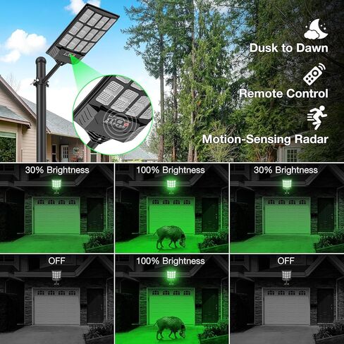 Hog Lights for Night Hunting,Powered Feeder Light(Green) 18000LM Solar Lights for Hunting Hogs, Coyote, Varmint, Deer, Motion Activated Feeder-2Pack in Saudi Arabia
