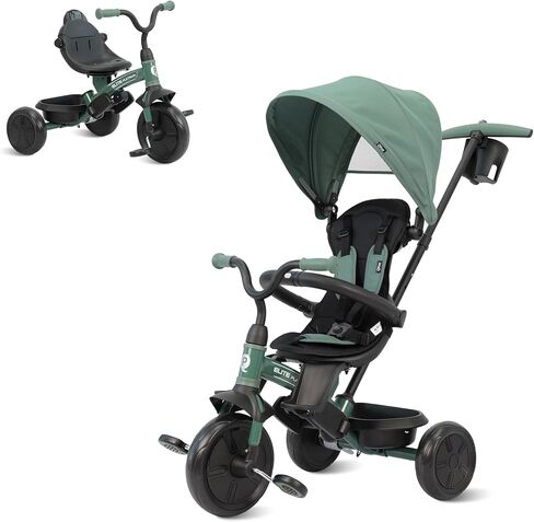 QPlay Baby Tricycle Ages 10 Months - 6 Years,6 in 1 Toddler Tricycle Stroller with Adjustable Parent Handle,Safety Harness & Wheel Brakes,Removable Canopy, Trike Bike Gifts for Boys & Girls in Saudi Arabia
