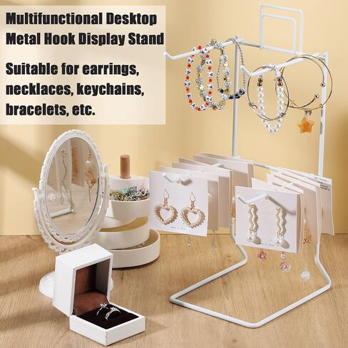 Coume 2 Pcs Jewelry Necklace Display Stand Metal Retail Counter Display Stand for Necklace Bracelets, Earrings, Ring, Keys, Watches(Black) in Saudi Arabia