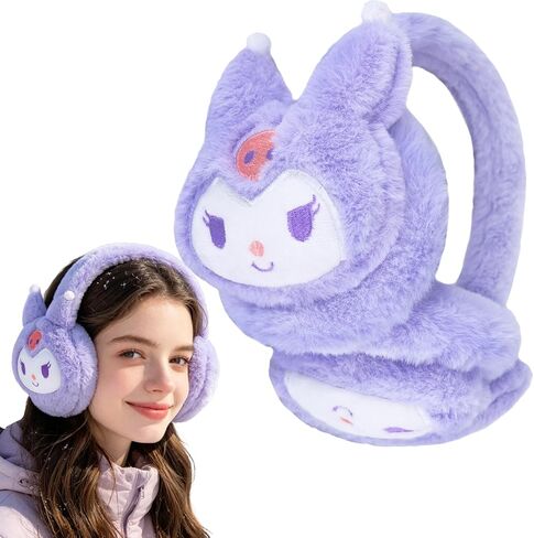 Roffatide Anime Ear Muffs Warm Faux Furry Winter Outdoor Earmuffs Foldable Ear Warmer for Women Girls in Saudi Arabia