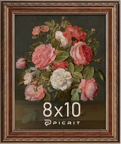 Picrit 24x36 إطار ملصق ذهبي برونزي عتيق، 2.75 بوصة واسعة الحدود المزخرفة الطراز الفيكتوري - إطار صورة قابل للتركيب على الحائط لفن المعرض وديكور المنزل، حزمة واحدة in Kuwait