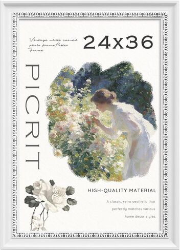 Picrit 24x36 إطار ملصق ذهبي برونزي عتيق، 2.75 بوصة واسعة الحدود المزخرفة الطراز الفيكتوري - إطار صورة قابل للتركيب على الحائط لفن المعرض وديكور المنزل، حزمة واحدة in Kuwait