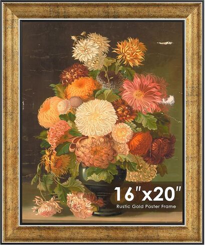 Picrit 24x36 إطار ملصق ذهبي برونزي عتيق، 2.75 بوصة واسعة الحدود المزخرفة الطراز الفيكتوري - إطار صورة قابل للتركيب على الحائط لفن المعرض وديكور المنزل، حزمة واحدة in Kuwait