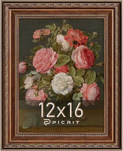 Picrit 24x36 إطار ملصق ذهبي برونزي عتيق، 2.75 بوصة واسعة الحدود المزخرفة الطراز الفيكتوري - إطار صورة قابل للتركيب على الحائط لفن المعرض وديكور المنزل، حزمة واحدة in Kuwait