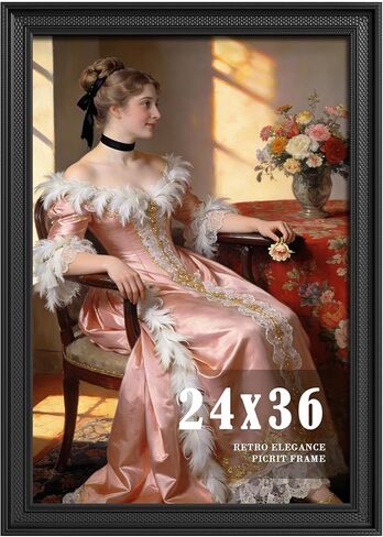 Picrit 24x36 إطار ملصق ذهبي برونزي عتيق، 2.75 بوصة واسعة الحدود المزخرفة الطراز الفيكتوري - إطار صورة قابل للتركيب على الحائط لفن المعرض وديكور المنزل، حزمة واحدة in Kuwait