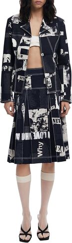 Desigual womens Blazer_newspaper_bl in Saudi Arabia