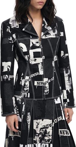 Desigual womens Blazer_newspaper_bl in Saudi Arabia