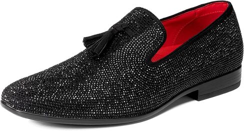Bruno Marc Men's Tassel Dress Loafers Slip on Comfortable Rhinestone Tuxedo Shoes for Wedding Party Graduation in Saudi Arabia