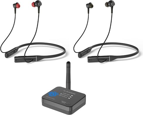 Avantree Aura Loop - سماعات أذن تلفزيونية لاسلكية من الجيل التالي مع Auracast وقاعدة شحن، 3 أوضاع EQ مع صوت واضح لكبار السن وضعاف السمع، تدعم اتصال Auracast واحد إلى عدة أشخاص in Kuwait