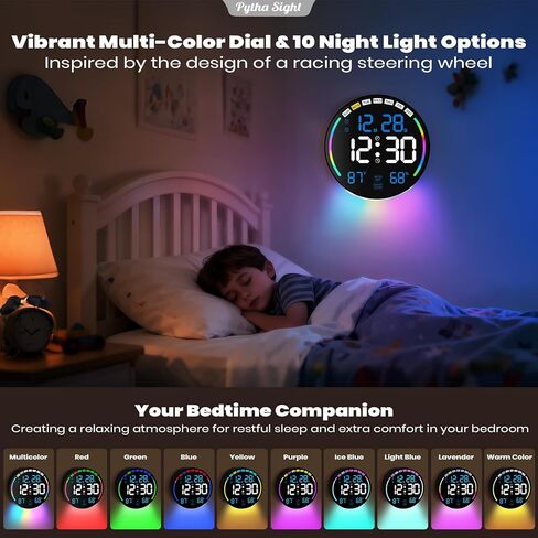 ساعة حائط رقمية كبيرة مع شاشة LED مقاس 10.3 بوصة، منبه، مؤقت للعد التنازلي، التوقيت الصيفي، درجة الحرارة، الرطوبة، التعتيم التلقائي، جهاز التحكم عن بعد، ضوء ليلي للفصول الدراسية، غرفة النوم، غرفة المعيشة، المكتب، صالة الألعاب الرياضية in Kuwait