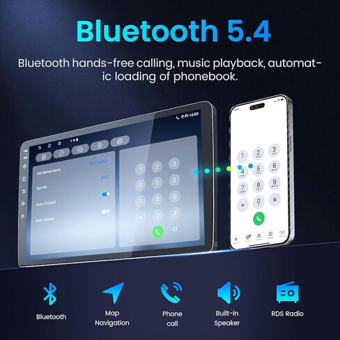 ستيريو راديو السيارة لـ Altima 2013-2018: 5GWiFi 8 Core 4G+32G Wireless CarPlay Android 13-1080P كاميرا احتياطية 1280 * 800 HD 10 بوصة تعمل باللمس بلوتوث 36EQ - GPS SWC FM DSP Mirror Link in Kuwait