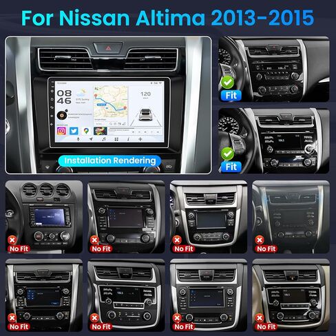 ستيريو راديو السيارة لـ Altima 2013-2018: 5GWiFi 8 Core 4G+32G Wireless CarPlay Android 13-1080P كاميرا احتياطية 1280 * 800 HD 10 بوصة تعمل باللمس بلوتوث 36EQ - GPS SWC FM DSP Mirror Link in Kuwait
