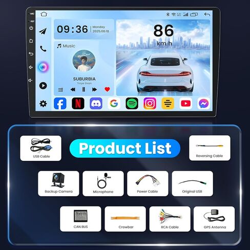 ستيريو راديو السيارة لـ Altima 2013-2018: 5GWiFi 8 Core 4G+32G Wireless CarPlay Android 13-1080P كاميرا احتياطية 1280 * 800 HD 10 بوصة تعمل باللمس بلوتوث 36EQ - GPS SWC FM DSP Mirror Link in Kuwait