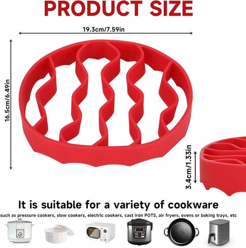 Silicone Roasting Rack, Silicone Cooker Rack Kitchen Cooking Accessories for Baking Cooking Steaming Cooling (Red) in Saudi Arabia