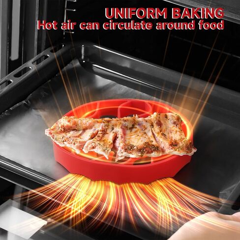 Silicone Roasting Rack, Silicone Cooker Rack Kitchen Cooking Accessories for Baking Cooking Steaming Cooling (Red) in Saudi Arabia