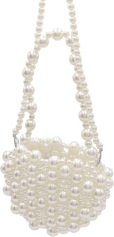 Girls Pearl Purse Small Pearl Beaded Shoulder Bag for Women Lady Beaded Clutch Evening Bag Wedding,Flap Message Bag in Saudi Arabia