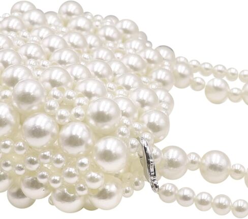 Girls Pearl Purse Small Pearl Beaded Shoulder Bag for Women Lady Beaded Clutch Evening Bag Wedding,Flap Message Bag in Saudi Arabia