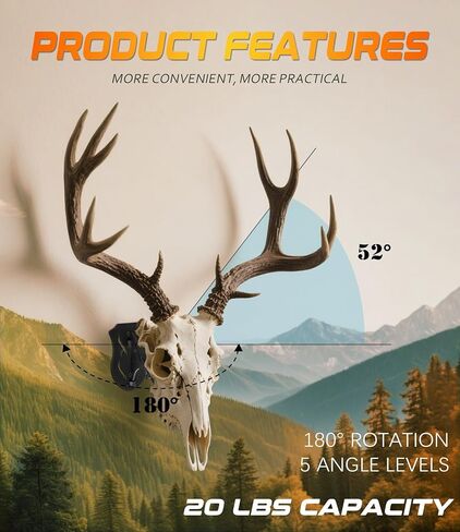 European Deer Skull Mount Hanger, Upgraded Adjustable Euro Deer Skull Mount for Hanging and Displaying Taxidermy Deer Euro Mounts & Other Skulls in Saudi Arabia