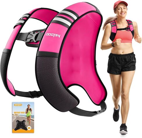 Weighted Vest for Women & Men, 10lb Ultra Thin Soft Iron Weighted Vest with Reflective Strips & Adjustable Buckle Straps, Slim Weight Vest for Walking, Running, Strength Training & Weight Loss Workout in Saudi Arabia