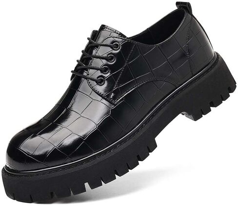 حذاء بدون كعب بكعب مكتنز ومقدمة مستديرة للرجال | Business Casual Formal Work Dress Shoes | الأخفاف حفل زفاف للرجال | نعل أوكسفورد غير قابل للانزلاق in Kuwait