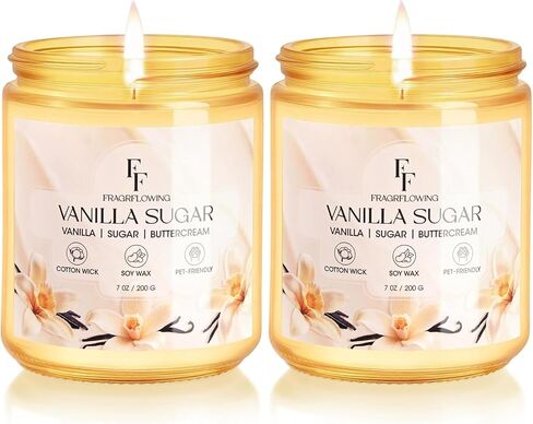 شمعة معطرة بجوز الهند، جرة شمع الصويا الطبيعي للمنزل، هدايا وقت الاحتراق لمدة 100 ساعة للنساء والرجال، 7 أونصة (عبوتان) in Kuwait