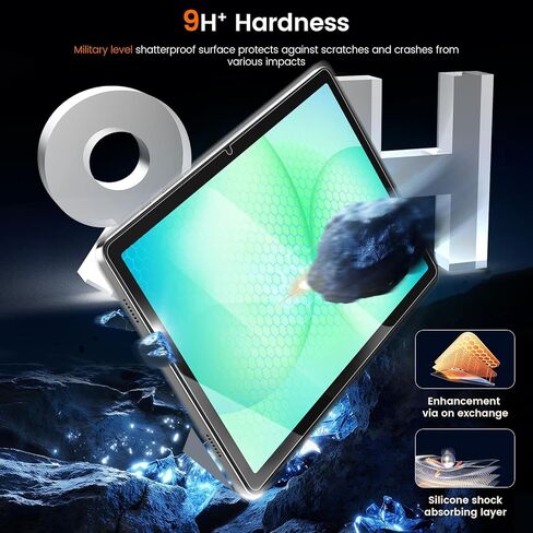 KCT Tempered Glass Screen Protector Compatible with iPad A16 11th Generation (2025)/ iPad 10th Generation (2022), 9H Tempered Glass with Bubble-free Installation Tray, HD Clear, High Sensitivity in Saudi Arabia