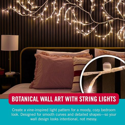 VELCRO Brand Indoor Light Clips for Hanging String Lights, Holds Up to 100 ft, Transparent Peel‑and‑Stick Wall Clips for Any Shape or Configuration, Damage‑Free and Removable, Pack of 48 in Saudi Arabia