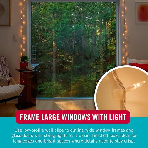 VELCRO Brand Indoor Light Clips for Hanging String Lights, Holds Up to 100 ft, Transparent Peel‑and‑Stick Wall Clips for Any Shape or Configuration, Damage‑Free and Removable, Pack of 48 in Saudi Arabia