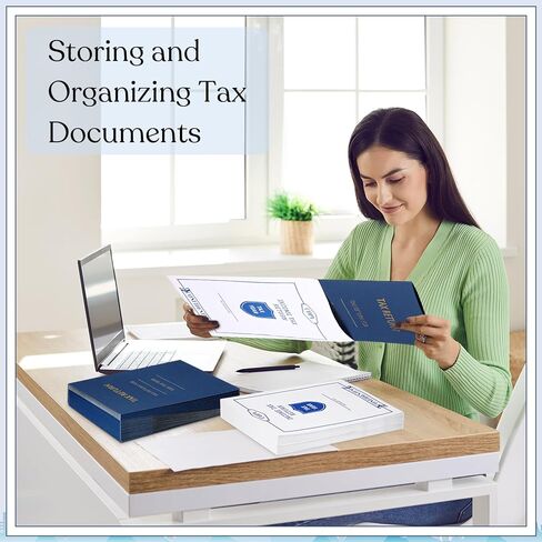 Skyygemm 50 Pcs 9 x 12 Inch Tax Return Envelopes and Tax Return Folders Set 25 White Open End Envelopes 25 Income Levy 2 Pocket Folders Gold Foil Text for Storing or Handling (Black) in Saudi Arabia