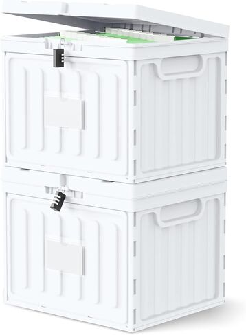 Oterri Plastic File Box with Lid for Letter Size Hanging File Folders, Hanging File Folder Box for Home, Office, School, File Cabinet, Assembly File Organizer, Stackable Storage Bins,Clear in Kuwait