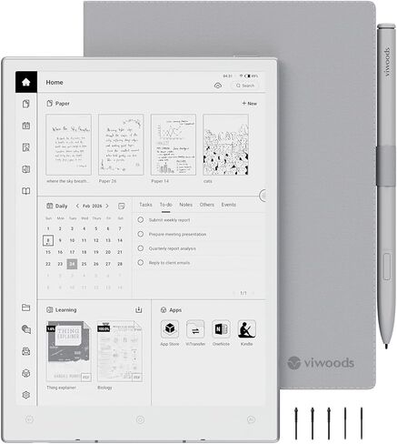 حزمة مطورة مع AiPaper وStylus Pro و5 Nibs، وجهاز لوحي Carta 1300 AI E Ink، ودفتر ملاحظات إلكتروني مقاس 10.65 بوصة 300 نقطة في البوصة مع قلم، رفيع للغاية 4.5 مم، وخفيف الوزن 370 جم، وجهاز تدوين الملاحظات بسعة 128 جيجابايت in Kuwait