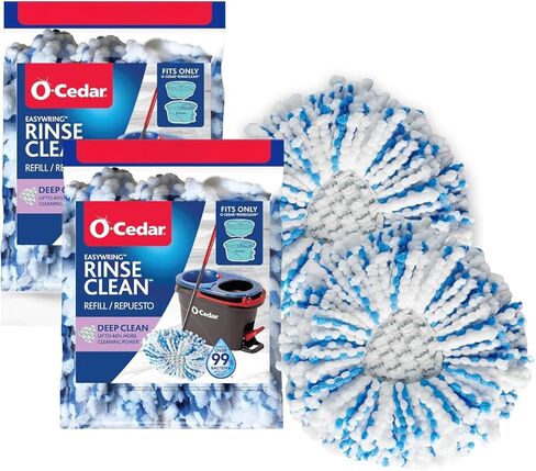 استبدال رأس الممسحة الدوارة الأصلية من O-Cedar RinseClean Deep Clean | يمكن غسله في الغسالة | قابلة لإعادة الاستخدام | عبوة من الألياف الدقيقة | قوة تنظيف أكبر بنسبة 40% (عبوة من 3 قطع) in Kuwait