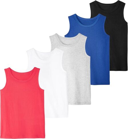 Garanimals Baby & Toddler Boy Dino Tank Tees - Kid's Sleeveless Tank Top - Size 6T - Beige, Dark Green, Orange, White - 5 Pack in Kuwait