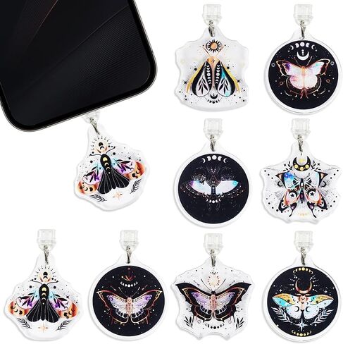 Dust Plug Charm Type C, 9 Pcs Dark Romance Gothic Bookish Anti-Dust Plugs Compatible with USB-C E-Reader Phone Tablet, Dark Academia Gifts for Readers Writers Book Lovers in Saudi Arabia