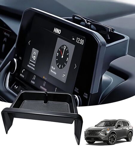 صندوق تخزين لوحة القيادة خلف الشاشة لسيارة Toyota Grand Highlander 2024 2025 2026، صينية تنظيم وحدة التحكم المركزية للملحقات الداخلية لـ 24 25 26 Grand Highlander، أسود in Kuwait