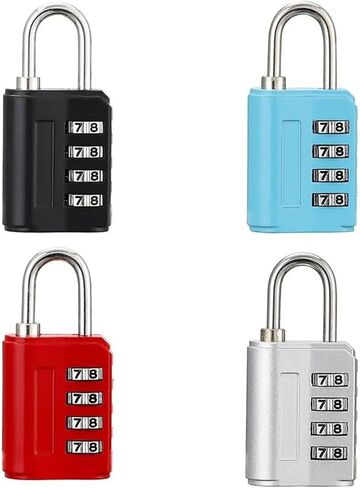 4 Digit Password Lock Zinc Alloy Padlock Luggage Backpack Zipper 1Pcs(01-3 Digit) in Saudi Arabia