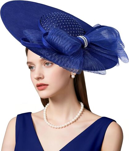 قبعات Dressfan Fascinator للنساء، 20s 50s قبعة زهرة الكتان خمر لديربي/الكنيسة/الزفاف/الكوكتيل/حفلة الشاي in Kuwait
