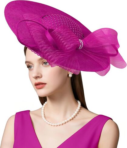 قبعات Dressfan Fascinator للنساء، 20s 50s قبعة زهرة الكتان خمر لديربي/الكنيسة/الزفاف/الكوكتيل/حفلة الشاي in Kuwait