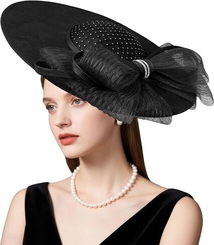 قبعات Dressfan Fascinator للنساء، 20s 50s قبعة زهرة الكتان خمر لديربي/الكنيسة/الزفاف/الكوكتيل/حفلة الشاي in Saudi Arabia