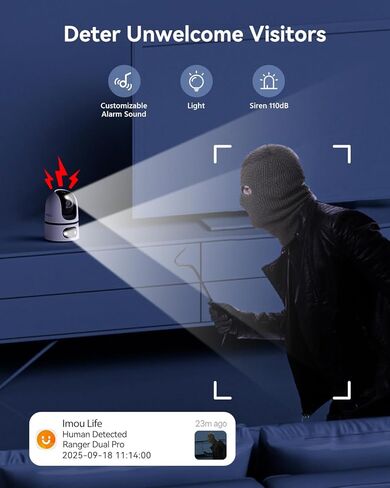 كاميرا Imou 2K WiFi للأمان، كاميرا داخلية للكلاب الأليفة مع تقنية الذكاء الاصطناعي للكشف عن الإنسان/الحركة/الصوت، كاميرا IP لاسلكية 360 درجة، تتبع ذكي، صفارة إنذار، رؤية ليلية، صوت ثنائي الاتجاه، تعمل مع Alexa in Saudi Arabia