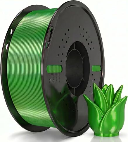 Silk Filament PLA 1.75mm Silk 3D Printer Filament, Silk 1kg Spool (2.2lbs), Dimensional Accuracy +/- 0.02 mm, Fit Most FDM Printer (OliveGreen) in Saudi Arabia