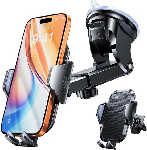 andobil 2025 Military-Grade Car Phone Holder [Upgraded Strongest Suction & Clip] Phone Holders for Your Car, Dashboard Windshield Vent Car Phone Mount for iPhone 17 Pro Max 16 15 14 13 12 Android in Saudi Arabia