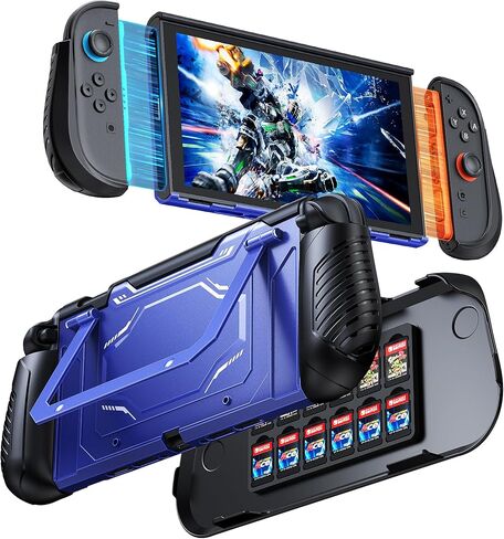 Switch 2 Protective Case, FYOUNG Dockable Hard PC Shell for Nintendo Switch 2 Console 2025, Cover Accessories with Adjustable Kickstand, Shockproof, Soft TPU Ergonomic Grip for Joycon in Kuwait