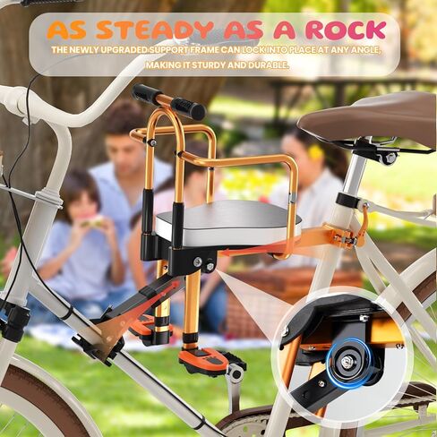 Kids Bike Seat, New Aluminum Alloy Child Bike Seat, Portable Foldable Front Mounted Child Bicycle Seats, Mountain Bike Child Safety Seat Suitable for Hybrid Cruiser Bicycles and City Bicycles in Saudi Arabia