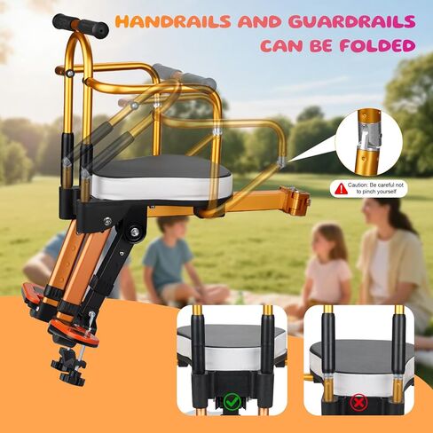 Kids Bike Seat, New Aluminum Alloy Child Bike Seat, Portable Foldable Front Mounted Child Bicycle Seats, Mountain Bike Child Safety Seat Suitable for Hybrid Cruiser Bicycles and City Bicycles in Saudi Arabia