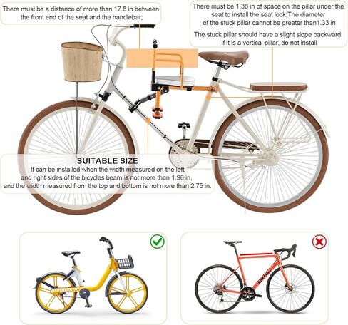 Kids Bike Seat, New Aluminum Alloy Child Bike Seat, Portable Foldable Front Mounted Child Bicycle Seats, Mountain Bike Child Safety Seat Suitable for Hybrid Cruiser Bicycles and City Bicycles in Saudi Arabia
