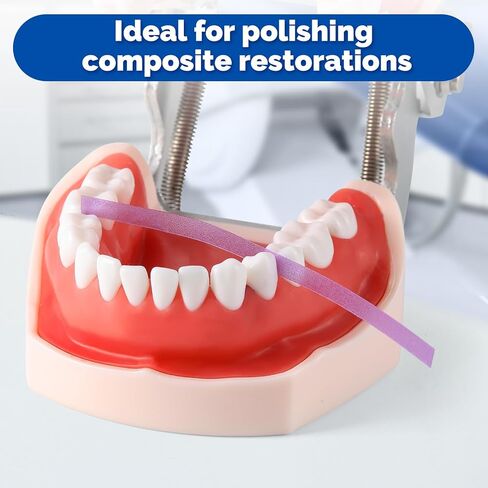 JMU Dental Polishing Strips, 4mm Fine Tooth Sandpaper, Tooth Polish Abrasive Strip for Interproximal Shaping, Resin Filling Finishing & Tooth Contouring, Blue, 1 Roll in Kuwait