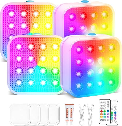 Creatrek Christmas Lights, 10 Color Changing LED Light, Battery Operated Lights for Christmas Decorations 4 Pack No Suction Cups and No Magnets in Saudi Arabia