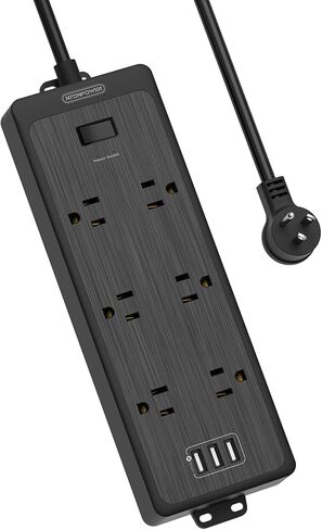 قطاع الطاقة NTONPOWER 4000J لحماية التيار الطويل، سلك تمديد بطول 25 قدمًا مع 12 منفذًا و4 منافذ USB (2 USB C)، موسع منافذ متعددة 3 جوانب، مثبت على الحائط للمكتب المنزلي in Saudi Arabia