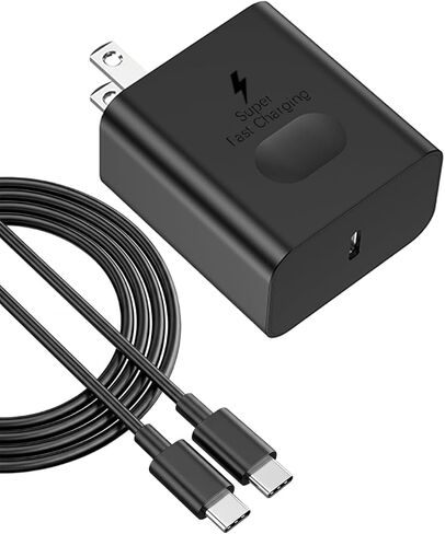 شاحن USB C فائق السرعة 45 وات مع سلك 5A شاحن هاتف Android كتلة شحن سريعة لهاتف Samsung Galaxy S25 / S25 Ultra / S25+، iPhone 17/16 / 15 Pro، Pro Max، Plus، iPad، UL مدرج in Kuwait